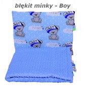 Małe Duże kocyk 100x135 Jesień Błękit Minky Boy