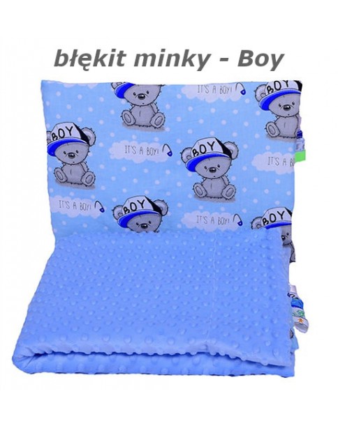 Małe Duże poduszka do wózka Minky 30x40cm Błękit Minky Boy