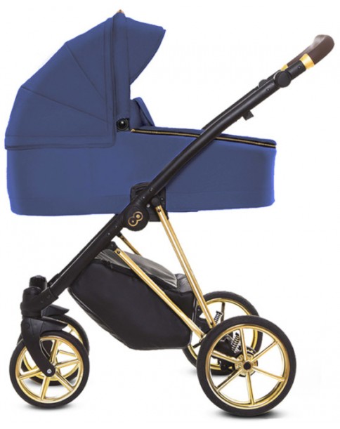 BabyActive Wózek Wielofunkcyjny Musse Royal ( Gondola Blueberry - Stelaż Gold )