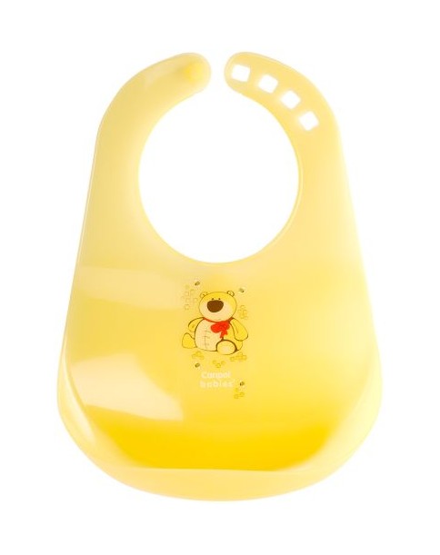 Canpol Śliniak plastikowy Collection Happy Animals Yellow