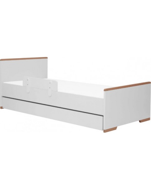 Pinio łóżko młodzieżowe Snap 200x90cm biały-buk barierka