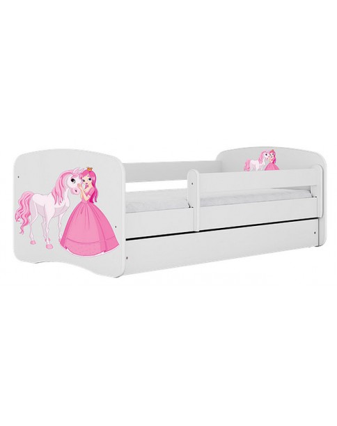 Kocot Kids łóżeczko dziecięce białe Babydreams Księżniczka i konik 140x70cm/160x80cm/180x80cm